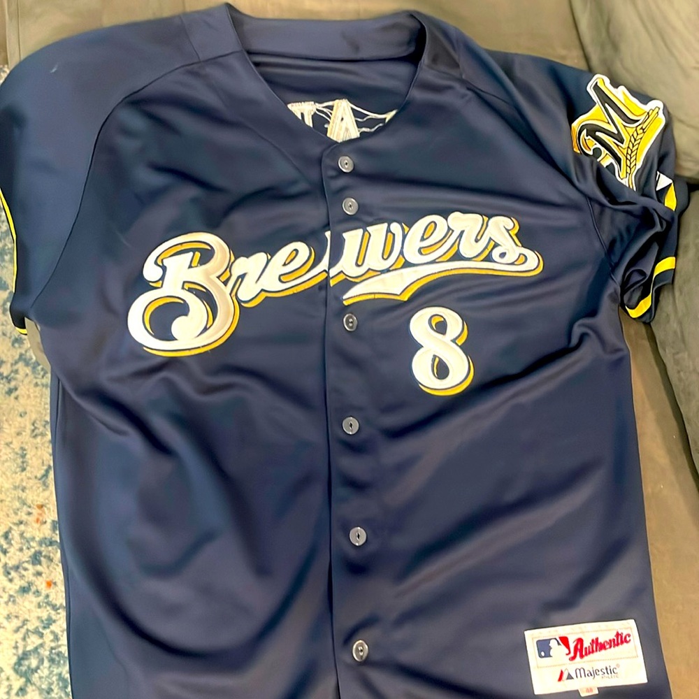 Ryan Braun Milwaukee Brewers size 48 Majestic jersey stitched